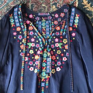 Embroidered Johnny Was Tunic